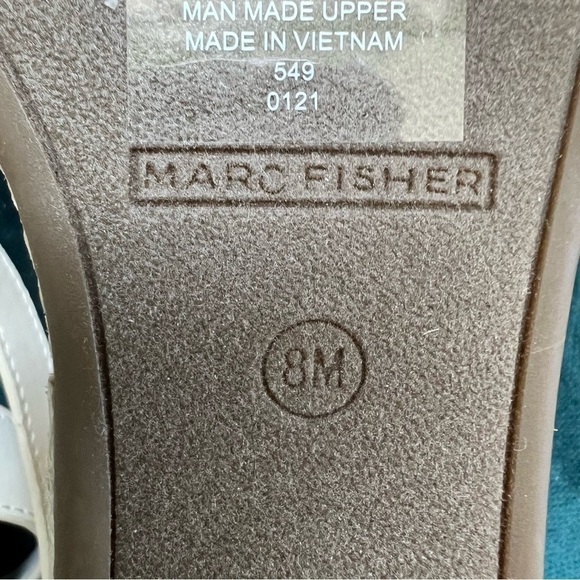 Marc Fisher Joyce Studded Platform Espadrille Sandals White Ankle Strap SIZE 8 - Picture 7 of 9